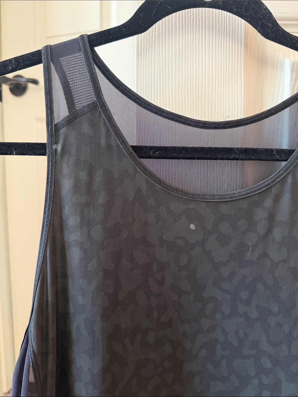 Black Mesh-Trim Athletic Tank Top - , Women's - Picture 2 of 5